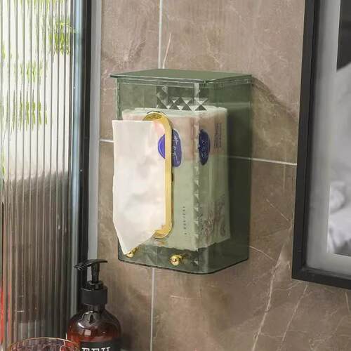 Wall-mounted tissue box, face towel storage box for bathroom