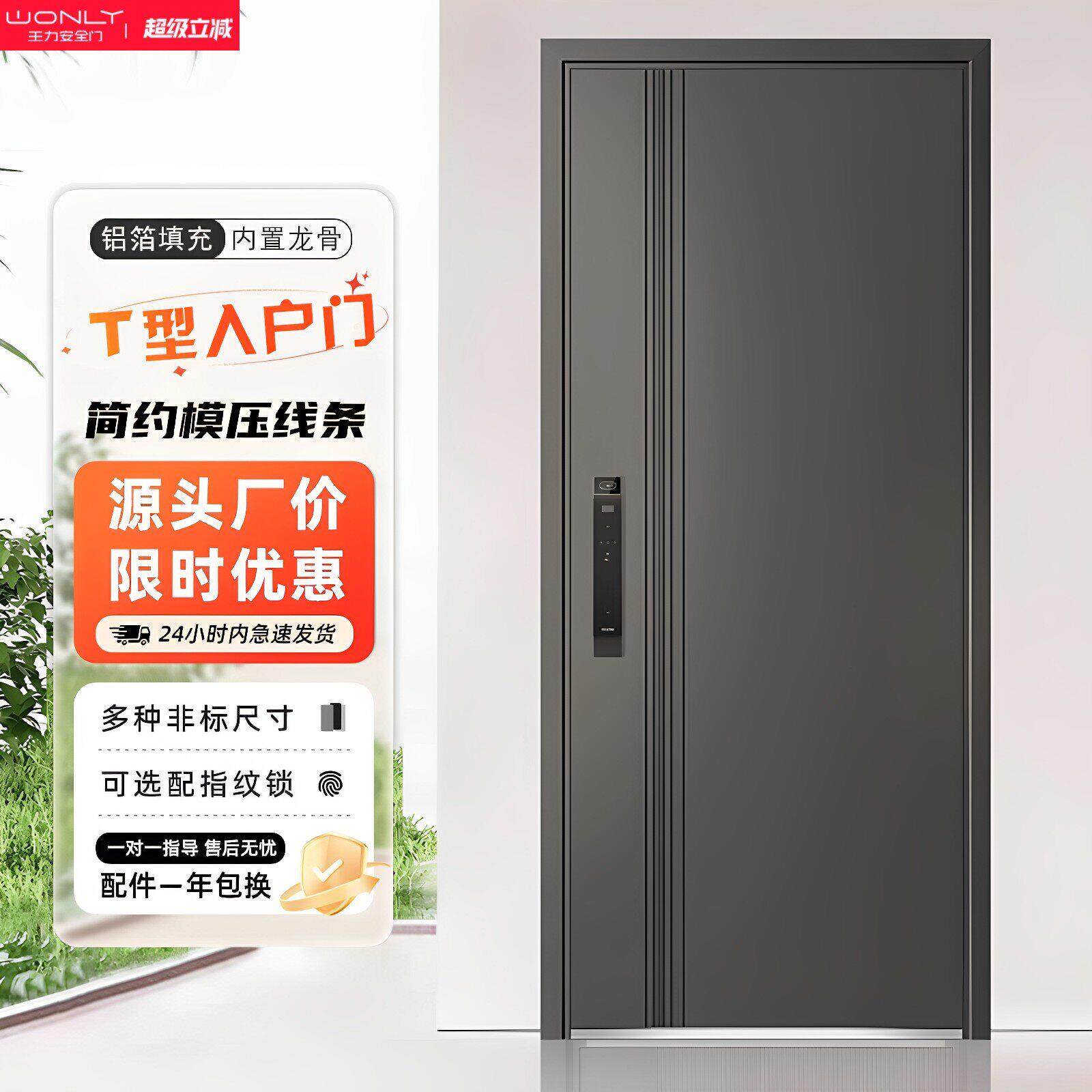 WL王力甲级防盗门进户门家用入户门别墅大门安全门智能密码指纹锁