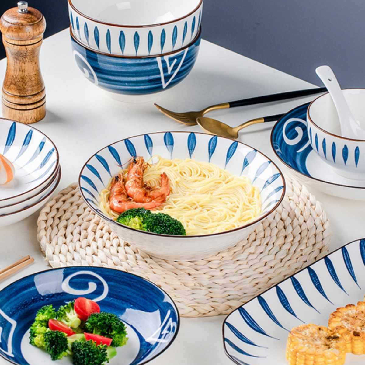 日式餐具碗碟套装家用组合碗鱼盘碟子4~12人豪华陶瓷餐具套装礼品,餐饮具,碗,淘宝优惠券,粉丝福利购,淘宝优惠卷