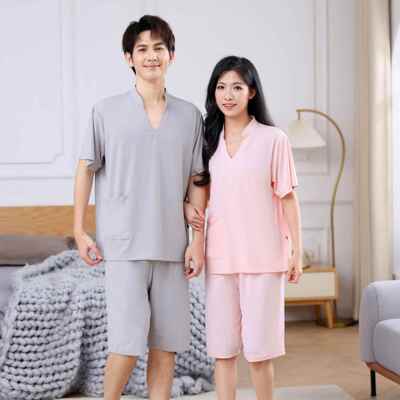 曲水兰亭曲水兰亭高汤泉蒸浴服冰凉丝居浴衣男档女款按摩汗服足浴