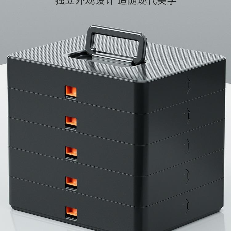 壹家居家用分层工具箱套装电动螺丝刀五金电工维修园林堆积箱多层