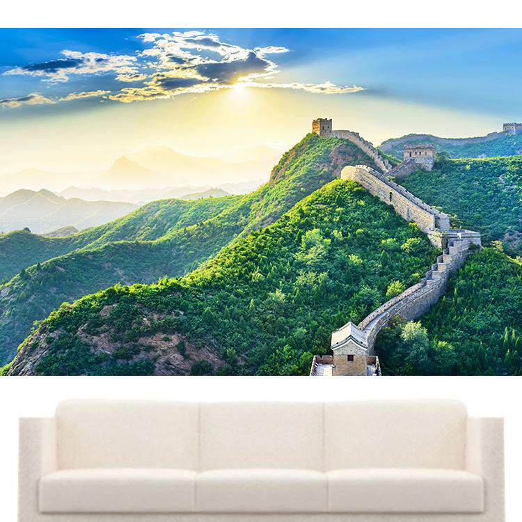 万里长城靠山图装饰画风水招财山水客厅沙发背景办公室书房墙贴画