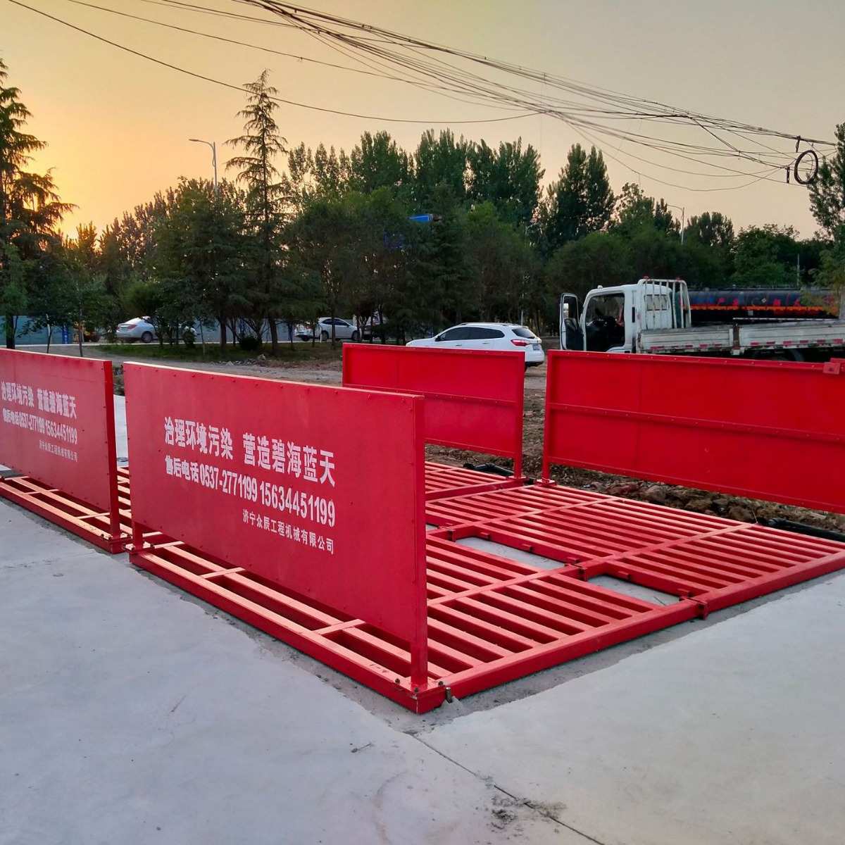 批发全自动工地洗车机工程洗车台洗轮机钢制洗车槽过水池厂家