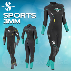 hp美国scubaprosports潜水服水肺湿衣深潜冲浪男女，连体防寒3mm