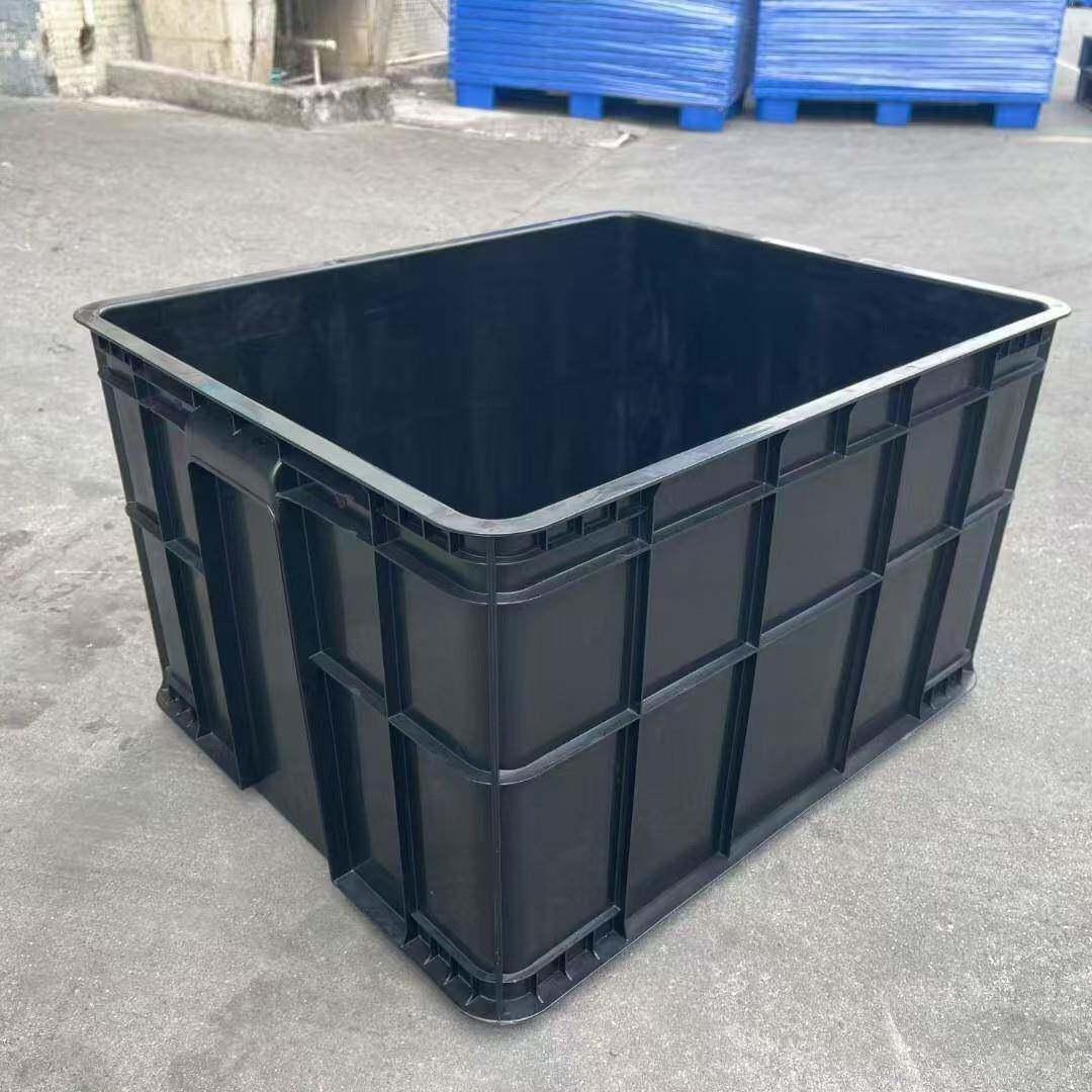 零件盒整理周转箱防静电周转框带盖胶箱电子元件盒收纳箱黑色物料