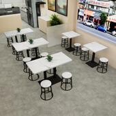 网红圆凳快餐桌椅组合饭馆排档饭厅小吃店加厚餐桌商用奶茶店桌椅