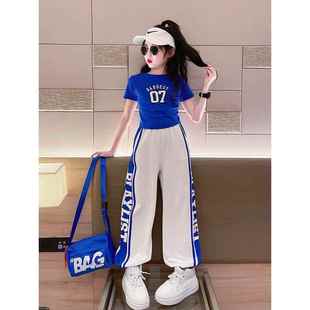 AGLFLIN女童运动套装2025年新款夏天儿童夏装小女孩洋气两件套潮