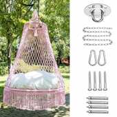 纯手工吊客厅 阳台成人秋千波西编织米亚吊篮家用吊床椅室内