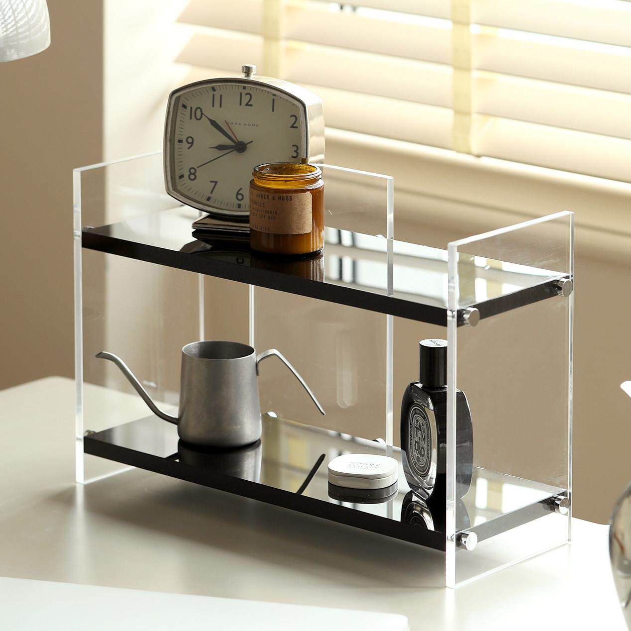 INS压克力化妆品收纳盒杯子收纳层架香薰香水置物架洗手间玄关桌