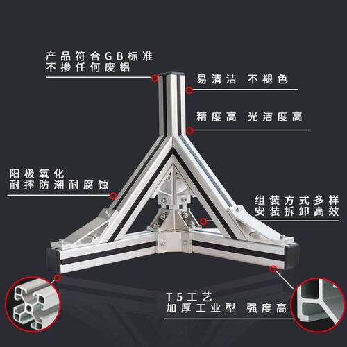 铝型材4080E铝合金型材铝合金方管铝管材L型支架工业氧化方铝