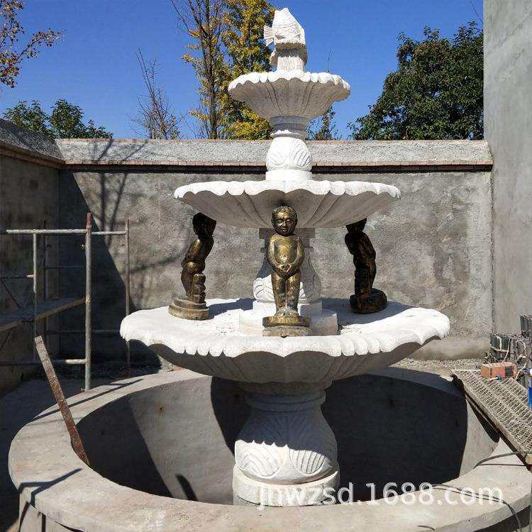 庭院石头水池制作 石雕喷水池图片大全 花岗岩流水池多少钱