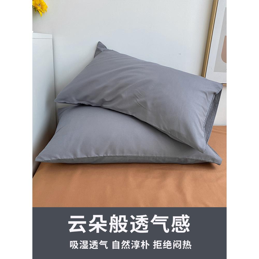 枕套一对装家用48x74cm成人学生宿舍单人纯