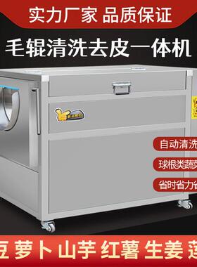 土豆清洗去皮一体机果蔬清洗机毛辊去皮机胡萝卜全自动清洗机