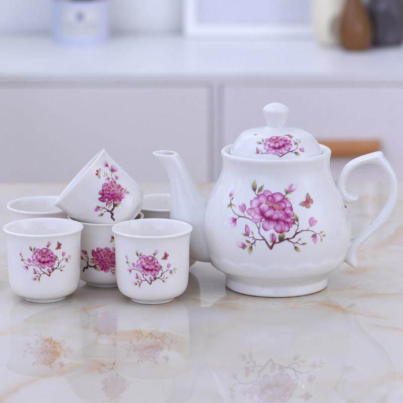陶瓷家用婚庆茶壶套装客厅水具冷水壶水杯耐热带过滤泡茶壶