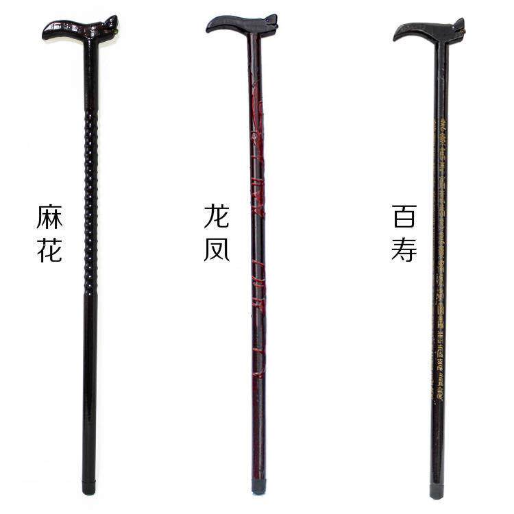 【旅游工艺品】百寿龙头实木拐杖 老年人防滑手杖 景区拐杖