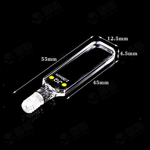 2mm螺口密闭式石英比色皿光胶一体耐高温耐腐蚀 jgs1材质