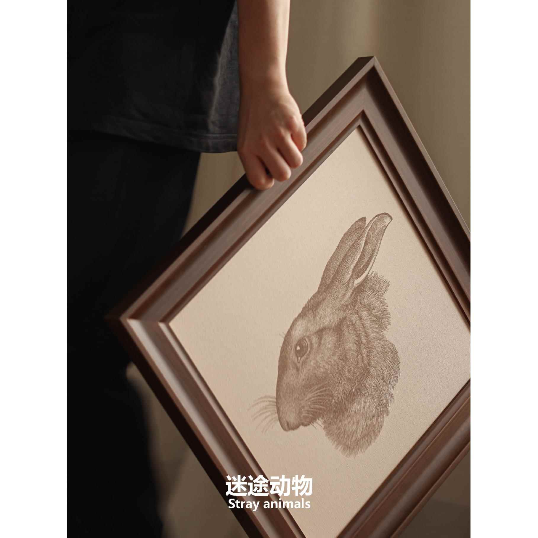 网红集木室物所/迷途动物挂画装饰画客餐厅入户玄关沙发背景墙落图片