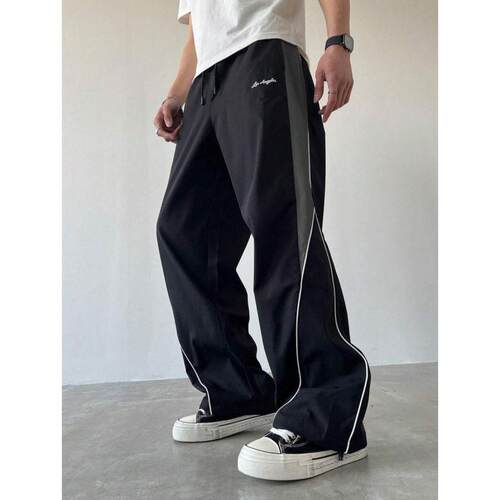 K 46091 American loose sport wide leg pants 美式宽松运动阔裤