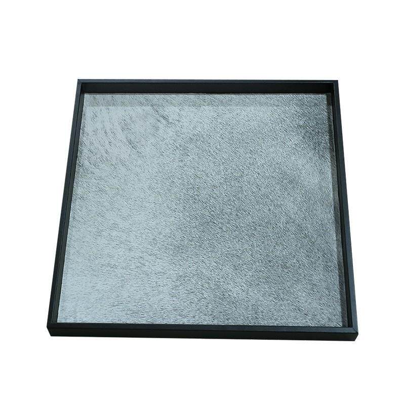 VWL轻奢代马毛皮现革托盘楼处茶几大号收纳盘样板间售客装厅饰品