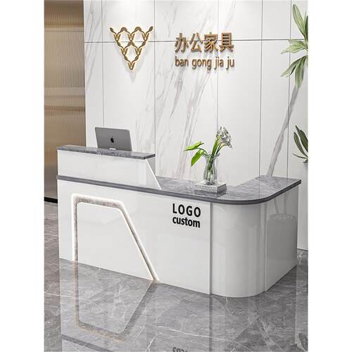 公司前台桌接待台吧台店铺收银台半圆转角美容院水果店超市圆弧柜