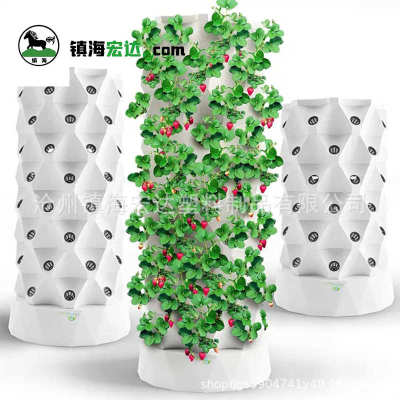 圆立柱塔式多层无土栽培设备家庭学校种菜机水培菠萝塔草莓种植槽