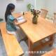 长日式 202 全实桌木餐长桌椅组原木家用吃饭子条桌配凳民宿客栈CZ
