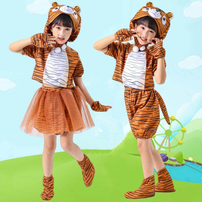 儿童老虎舞台表演服装武松打虎动物服幼儿小老虎卡通动物演出服装