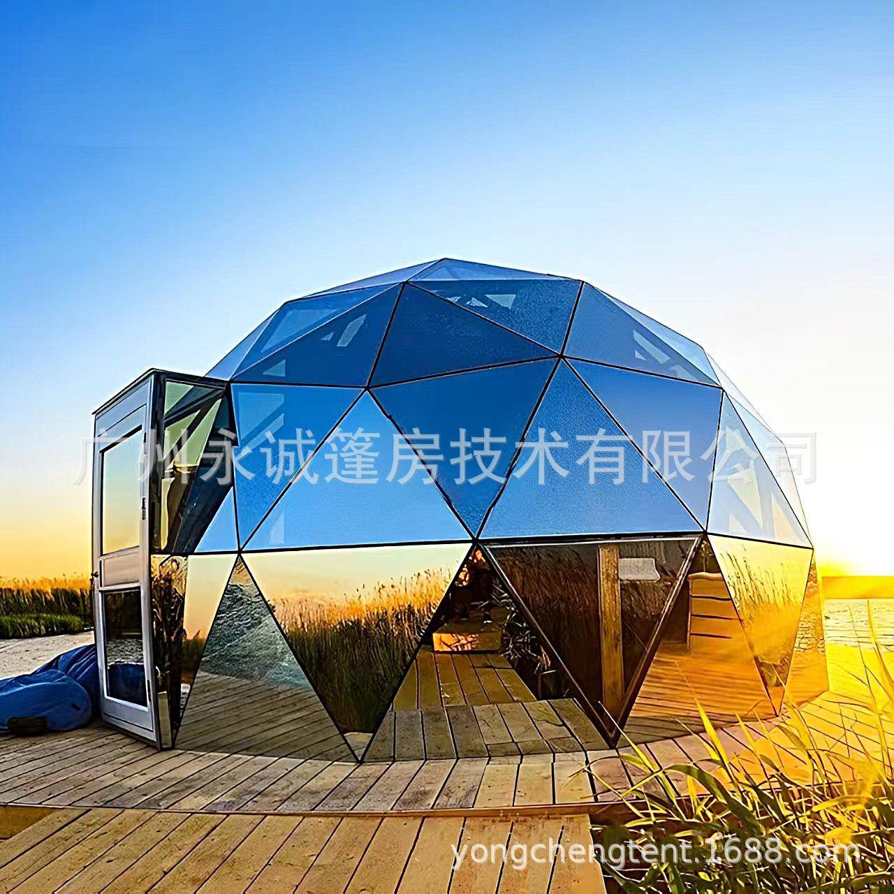 景区球形玻璃屋5米圆形帐篷镀膜玻璃星空房民宿360度观景穹顶帐篷