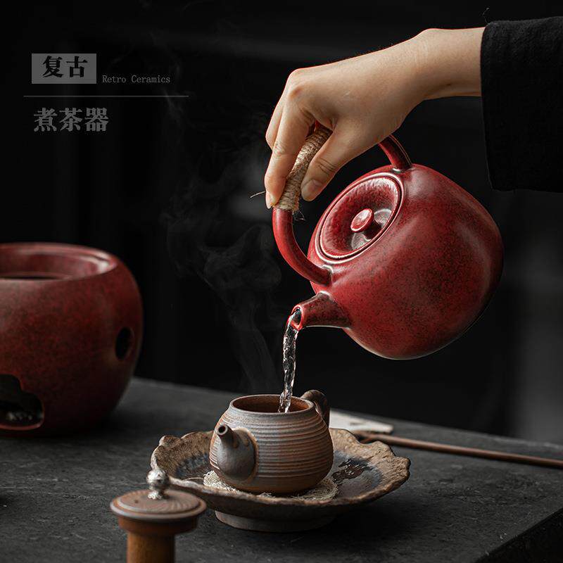 陶瓷煮茶壶陶壶提梁壶可明火加热烤茶壶煮茶器煮水壶围炉煮茶