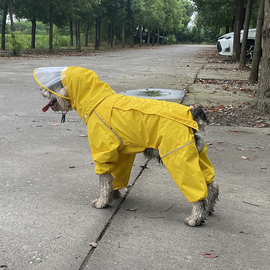 狗爸自制夏季轻薄小型狗狗雨衣拉链四脚全包防水泰迪雪纳瑞