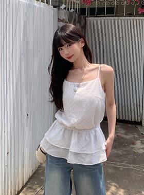 ANA宝藏珍妮【夏日切片】春夏韩系100莱赛尔波点吊带连衣裙子女生