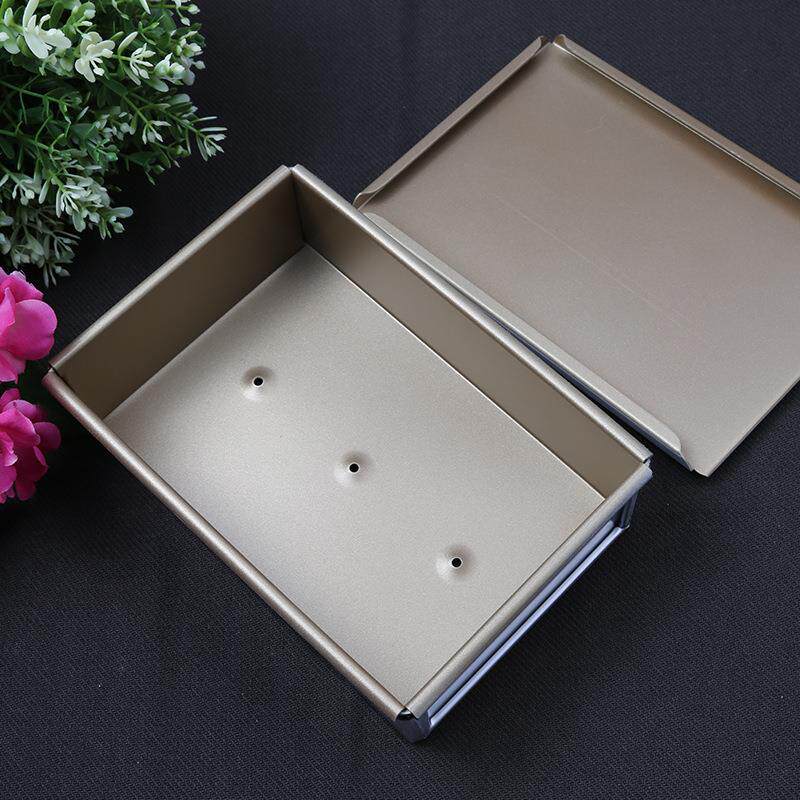 屋诺 UN15003土司盒金色不粘烘培工具烤箱吐司模具带盖320g