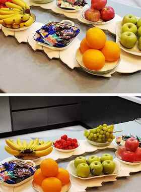 家用餐桌手转盘长条转桌旋转餐盘家庭聚动餐69451盘转长方形桌可