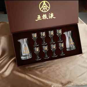 白酒杯酒具小酒杯礼盒套组烈酒杯白酒酒盅中式玻璃分酒器定制logo