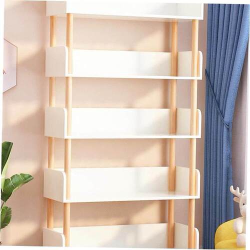 Bookshelf wooden student study multi-layer storage bookcase