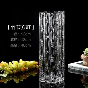 富贵竹花瓶专用透明玻璃轻奢高级感水培水养高落地摆件客厅插花大