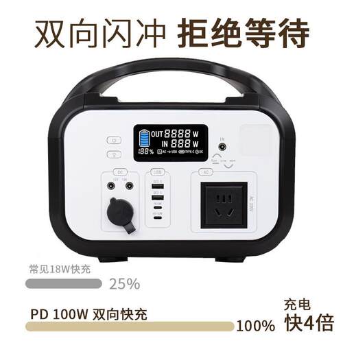 600W太阳能发电机小系统储能户外电源移动壁挂车充220V户外野营灯