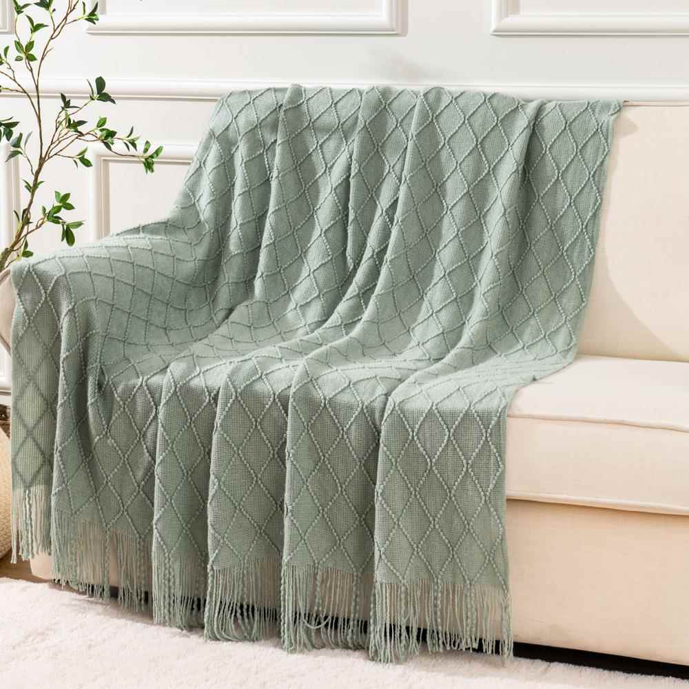 Battilo Throw Blanket Knitted Throws Sofa Blankets Bed Plaid