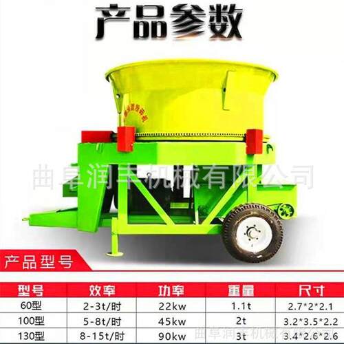 100型圆形草捆粉碎机移动式青储饲草破碎机农作物秸秆电动揉丝机