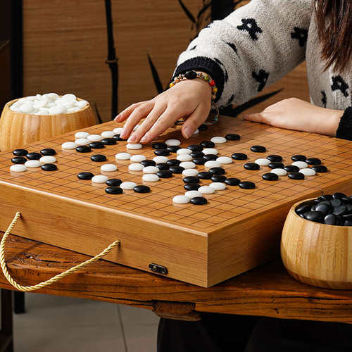 围棋儿童初学套装围棋小学生五子棋成人益智比赛专用折叠棋盘礼盒
