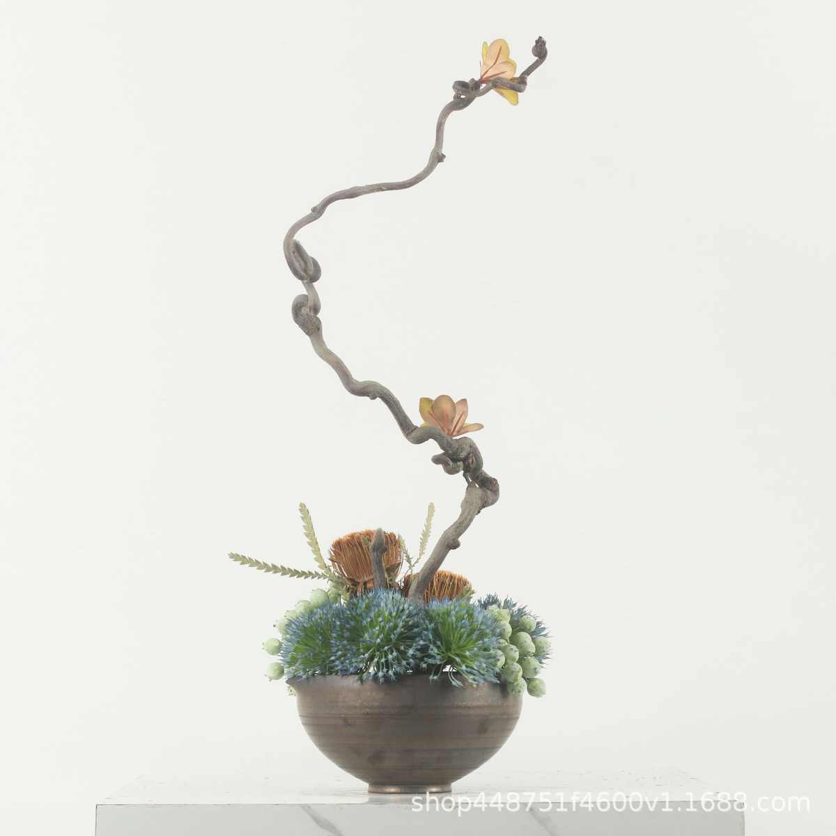 新中式假花仿真花客厅摆件样板房酒店餐厅装饰宴会摆设餐桌花艺品