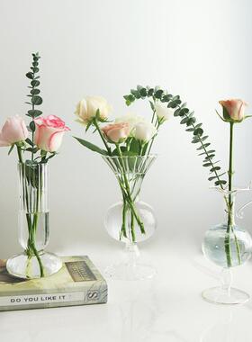 新款直销特色创意玻璃花瓶手工意大利风格立体带花瓣轻奢装饰摆件