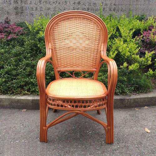 藤椅阳台桌椅老人靠背椅子家用天然植物真藤编织扶手藤条腾椅美式