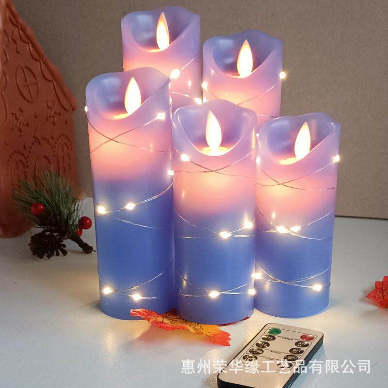 灯串斜口遥控电子蜡烛仿真石蜡烛婚礼生日店庆派对聚会场景蜡烛灯