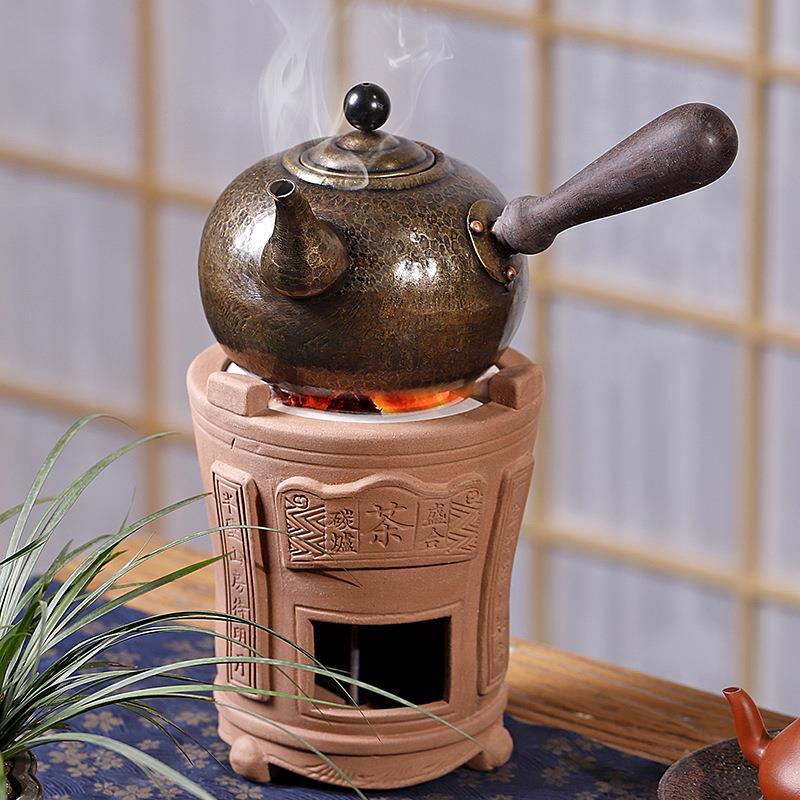 若容茶艺铜壶烧水壶铜煮茶壶老铜壶煮水铜壶纯手工纯紫铜侧把茶壶
