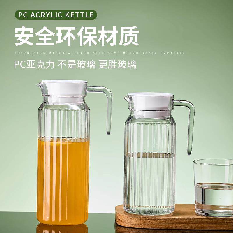 玻璃水瓶杯盖白色塑料配件冷水壶凉水壶八角条纹扎壶盖子
