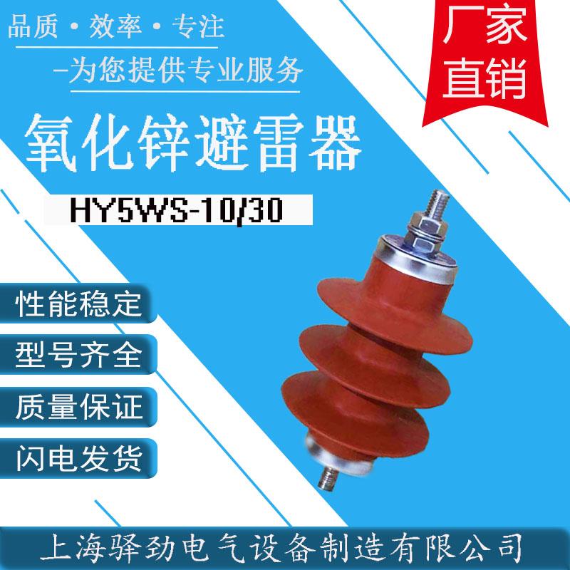 绝缘氧化锌避雷器HY5WS-10/30配电型HY5WS-7.6/30高压避雷器6KV