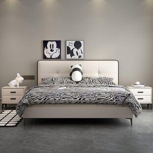 Fls超薄床头皮床意式 极Tpn2m2sA代主卧床简大气现简约双人儿床童