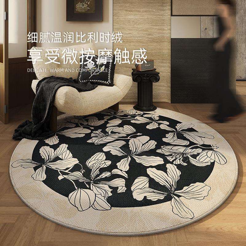 复古风客厅圆形卧室地毯新款沙发茶几垫子电脑椅子脚垫转椅小地垫