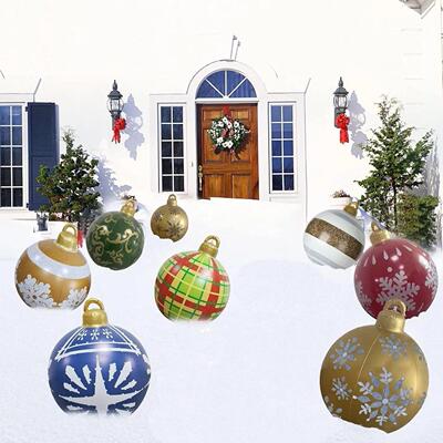 60cm Outdoor Christmas Inflatable Decorated Ball PVC Giant B